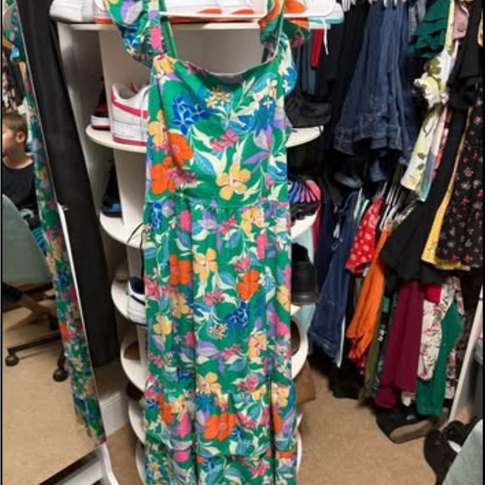Floral Green Maxi Dress